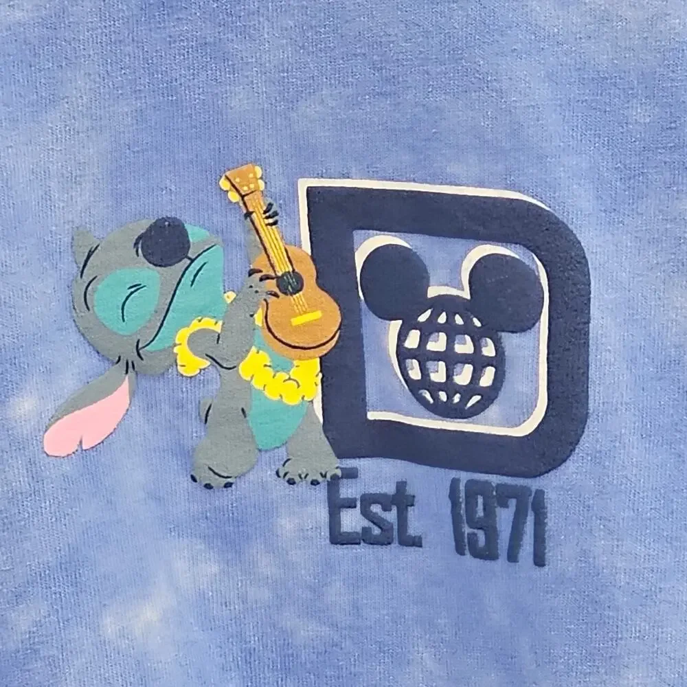Disney Adult Spirit Jersey - Disney World - Stitch Under Palm Trees Tie-Dye Sz M